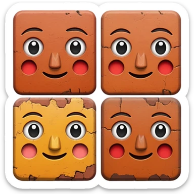 Brick faces sticker