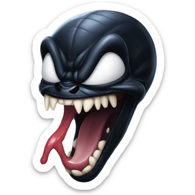 venom sticking his tongue out  sticker