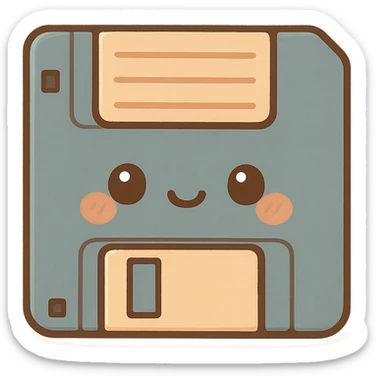 Floppy disk retro-tech aesthetic sticker