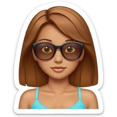 Woman light brown hair sunbathing sticker