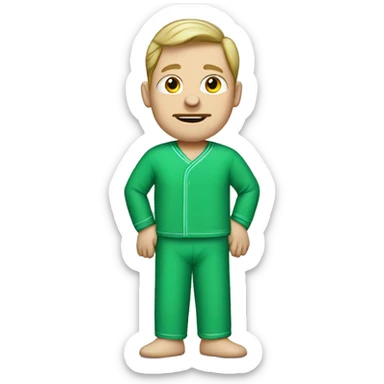 White Man in Green pyjamas  sticker