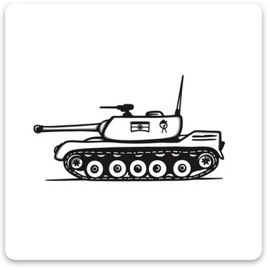Hand-drawn Indian Army tank with Indian tricolor markings sticker