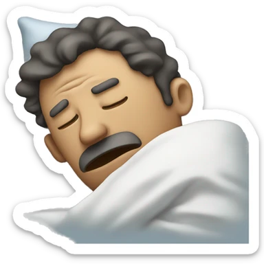 Sleepy sick man sticker