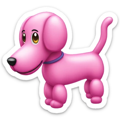 pink Balloon animal dog sticker