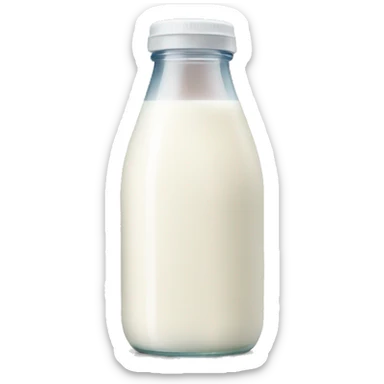 emoji drinking milk bottle with yummy expression sticker