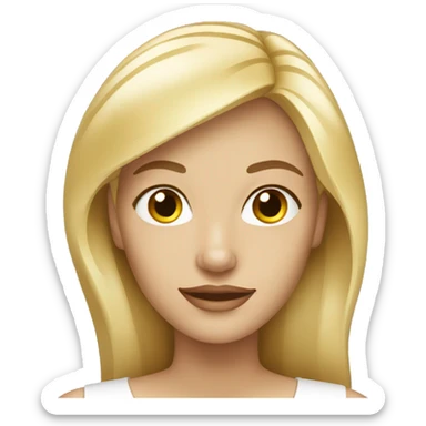 White blond woman wear golden small earrings sticker