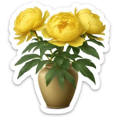 Yellow peonies  sticker