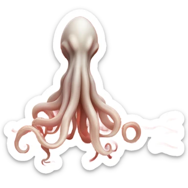 Squid rising from a red ocean sticker