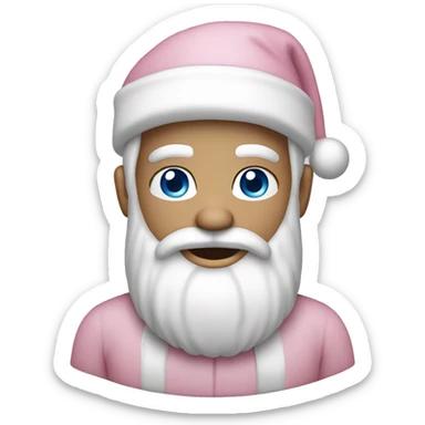 Light Pink Santa Claus with Caucasian skin and blue eyes sticker