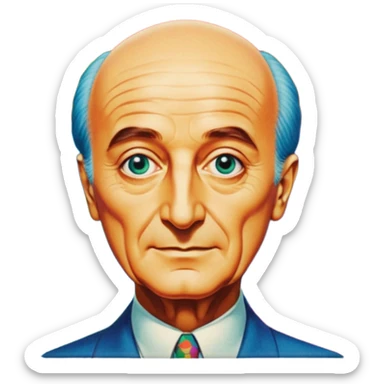 vintage LSD blotter with a portrait of Albert Hofmann, trippy patterns, no text sticker