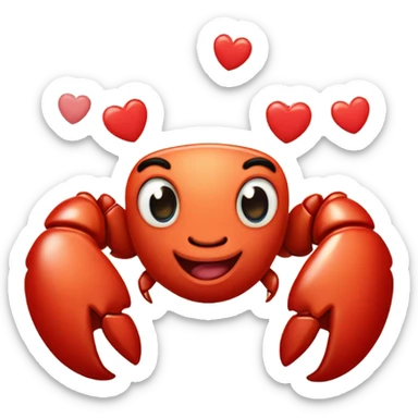 Cute Lobster and hearts sticker