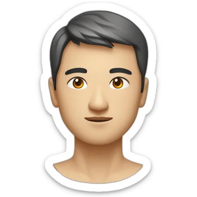 Homme au yeux bridé d'origine chinoise sticker