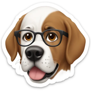 bald boy in glasses with a St. Bernard sticker