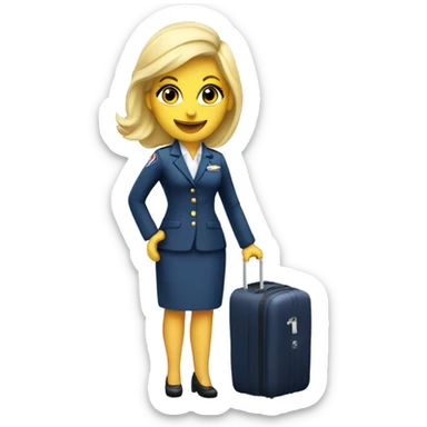  Blonde delta flight attendant with luggage  sticker