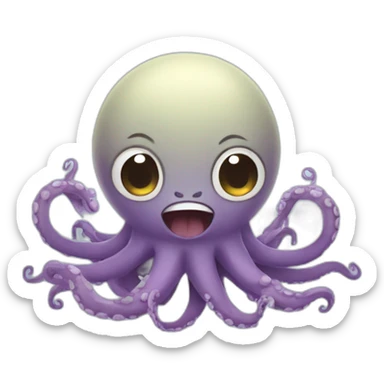 cute kraken cute face doing yoga sticker