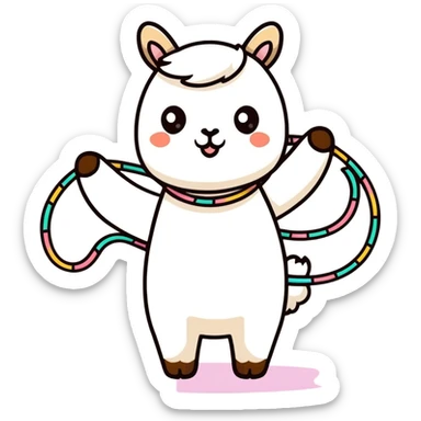 Alpaka with hula hoop  sticker