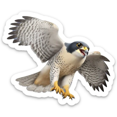 peregrine falcon smiling flying sticker