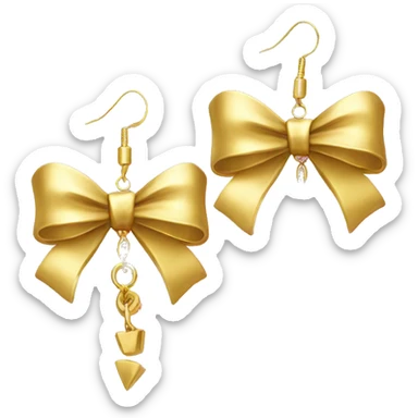 dangly gold bow earrings sticker