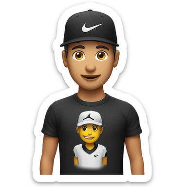 Una gorra nike en una persona con sueter negro sticker