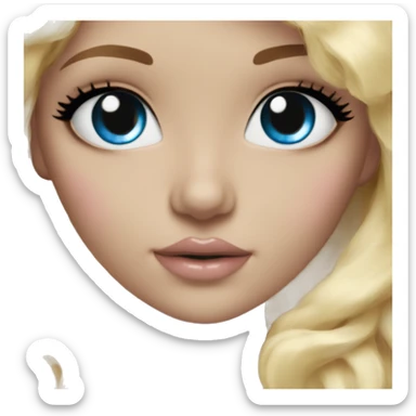 ocean blue doll eyes, blonde hair, feminine, pink, girl, angelic sticker