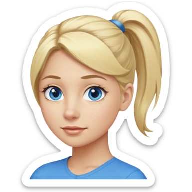 👱🏻‍♀️ i need an image like this with blone hair in a pony tail sticker