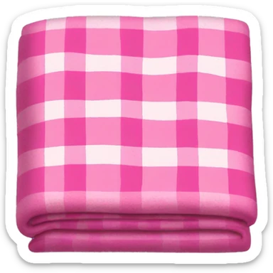 Pink checkered blanket sticker