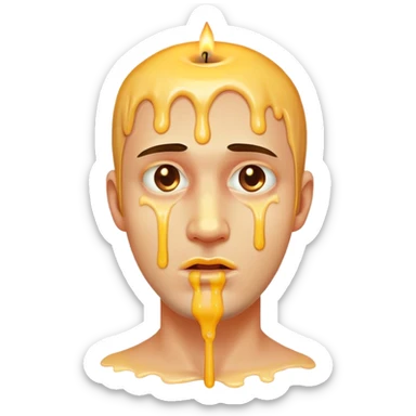 Man dripping candle wax sticker