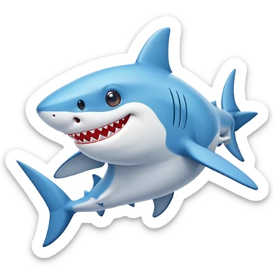 cute shark wearing shoes sticker