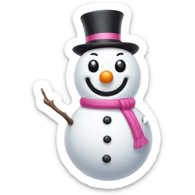 Pink snowman  sticker