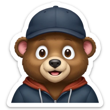 black Bear with cap sticker