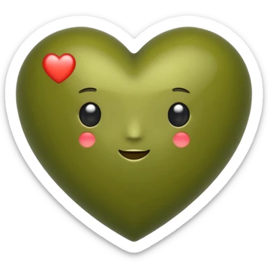 olive green heart emoji sticker