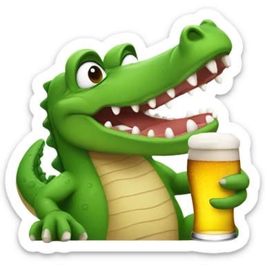 Croc with beer sticker