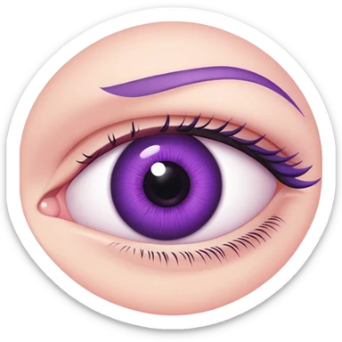 Purple pupil eye sticker