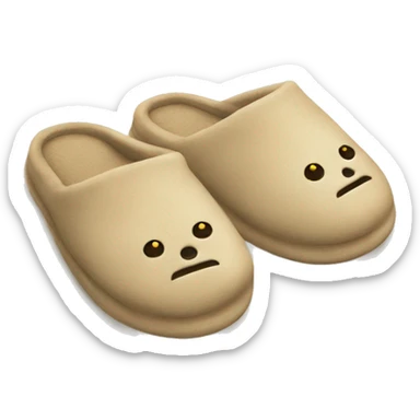 beige house slippers sticker