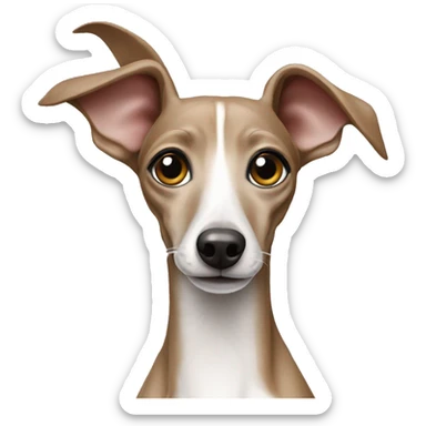 An italian greyhound waving sticker