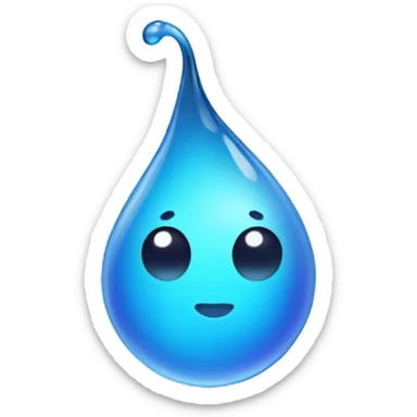 droplet with face and limbs sticker