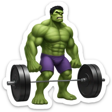 The hulk doing back squats sticker