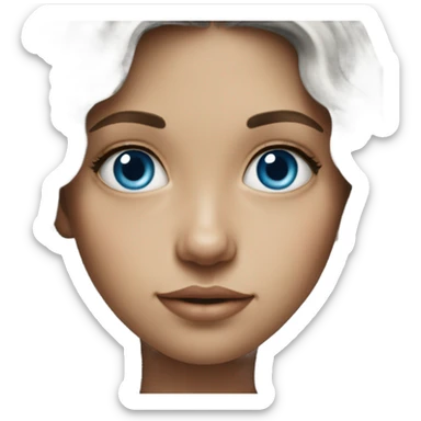 realistic portrait of a girl with blue eyes sticker