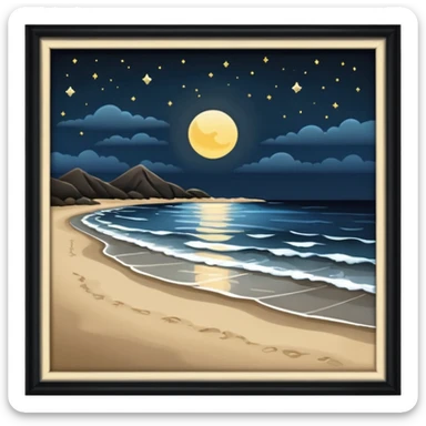 Night beach sticker