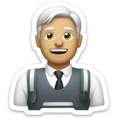 hombre mecánico saludando sticker