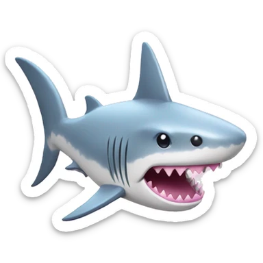 light pink shark unicorn sticker