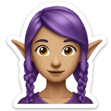 elf-girl-purple-hair-and-pointy-ears sticker