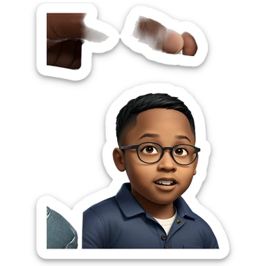 black-haired boy with glasses sticker