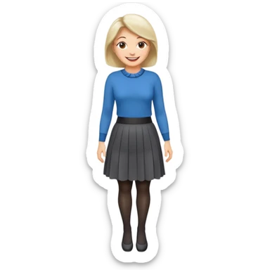 a fashionable middle aged woman, wearing skirt and tights  sticker