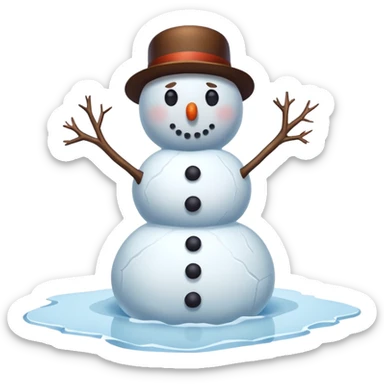 nsowman stcuk in ice block  sticker
