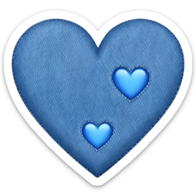 blue heart with a denim pattern sticker