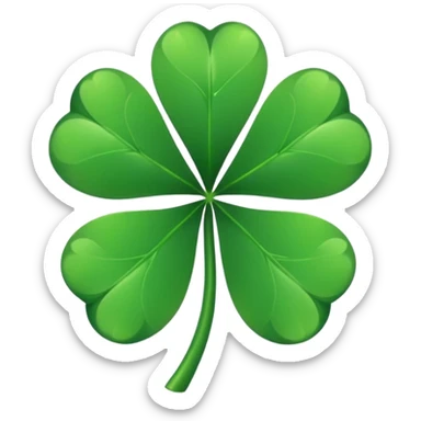 Lucky clover charm – green four-leaf clover.
 sticker