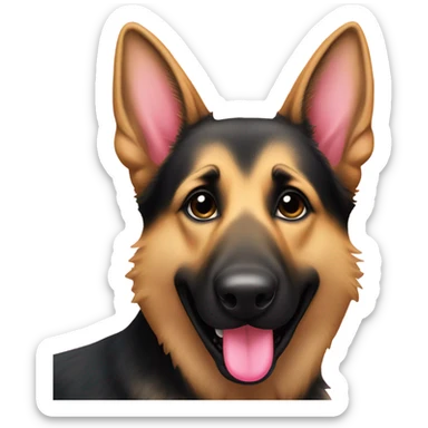 German shepherd kissing  sticker