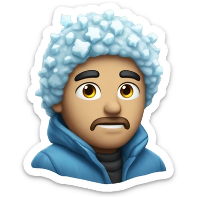 snowflakesad alone blue ice  sticker