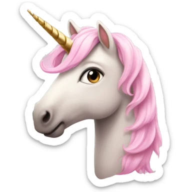 Light pink heart unicorn sticker